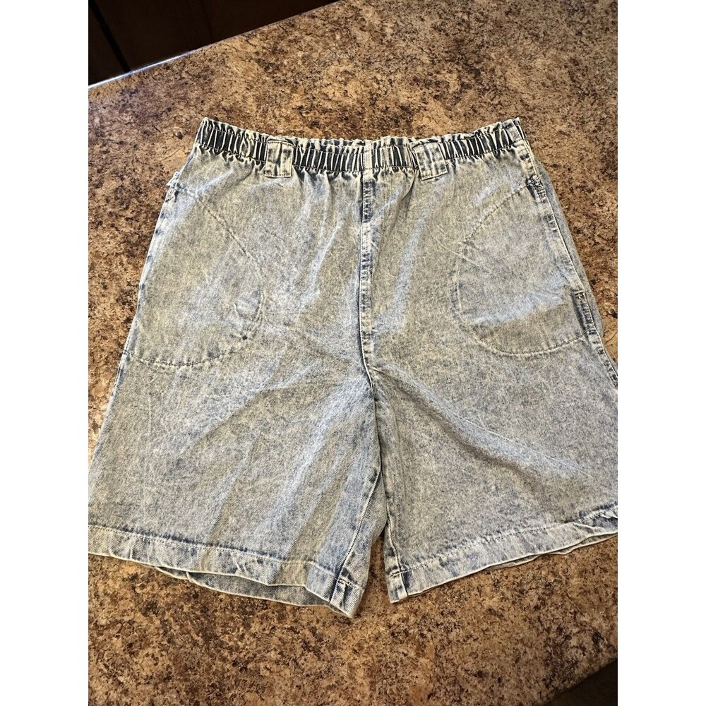 Vintage GITANO 80s 90s Women’s 14 Acid Wash Denim Shorts elastic waist